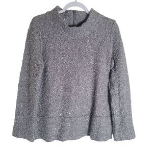 Soft Surroundings Sedona Sequin Top Sweater Women's Size XS Grey Holiday Party